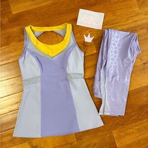 Crowned Athletics Purple Arabian Nights Athletics Tank and Leggings Size M